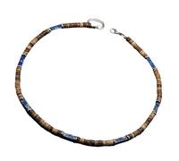 Collier unique avec perles en bois de noix de coco marron et pierre naturelle pour un collier vintage tendance, taille unique, Comme décrit, Comme décrit.