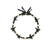 Collier unique en forme de noix en acrylique tissé à la main avec embellissements de coquillages, chaîne de clavicule réglable pour les occasions festives, saison, festival, accessoire de coquillage