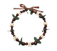 Collier unique en forme de noix en acrylique tissé à la main avec embellissements de coquillages, chaîne de clavicule réglable pour les occasions festives, saison, festival, accessoire de coquillage