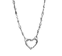 Collier unique en forme d'épine en forme de cœur, bijoux assortis à la mode pour les couples, chaîne en alliage élégante, parfaite pour les tenues quotidiennes, pendentif d'amour en alliage, One Size