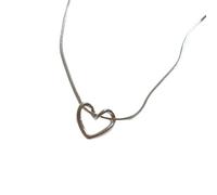 Collier unique en larie de cœur Collier Pendentif Alliage Texture Creux Cœur Paille Magique Bijoux pour l'expression de la mode