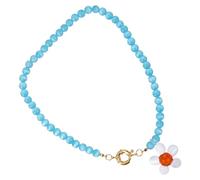 Collier unique fait à la main avec des motifs floraux en verre robuste - Accessoire portable pour les amateurs d'art - Pour un usage quotidien - Pendentif floral, taille unique, Comme décrit, Comme