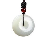 Collier unisexe avec pendentif en jade blanc et boucle de sécurité pour les couples, les bébés, les hommes et les femmes