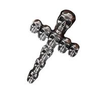 Collier unisexe gothique avec pendentif en forme de tête de mort - Chaîne réglable - Bijoux au quotidien ou cadeau gothique unisexe en acier inoxydable, One Size, Comme décrit, Produit conforme à la