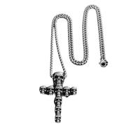 Collier unisexe gothique avec pendentif en forme de tête de mort - Chaîne réglable - Bijoux au quotidien ou cadeau gothique unisexe en acier inoxydable, One Size, Comme décrit, Produit conforme à la