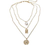 Urban Classics Unisex Layering Pearl Basic Necklace gold, one size