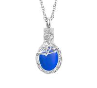 Collier urne arbre de vie pour cendres - Bijou funéraire en forme de larme avec cristal - Bijou commémoratif - Pierre de naissance - Collier pour cendres, Acier inoxydable