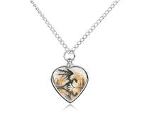 Collier urne avec pendentif en forme de silhouette de dragon noir sur le lac pour chien, chat, cendres, cœur, animal de compagnie, souvenir de crémation, pendentif étanche, bijoux commémoratifs