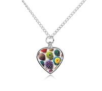 Collier urne colorée en forme d'oursin pour chien, chat, cendres, cœur, animaux domestiques, pendentif étanche pour homme et femme