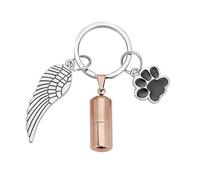 Collier urne cylindrique en acier inoxydable avec pendentif en forme de cylindre - Ornement commémoratif - Décoration de porte-clés - Souvenir humain