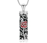 Collier urne cylindrique en forme de rose pour cendres, pendentif pour humain