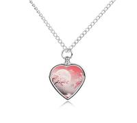 Collier urne en fleurs de cerisier pour chien, chat, cendres, cœur, animaux domestiques, souvenir de crémation, pendentif étanche, bijoux commémoratifs, cadeaux pour femmes et hommes