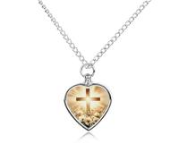 Collier urne en forme de croix Jésus Christ pour chien, chat, cendres, cœur, animal de compagnie, souvenir de crémation, pendentif étanche, bijoux commémoratifs, cadeaux pour femmes et hommes