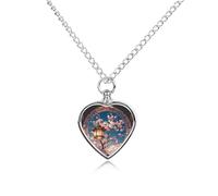 Collier urne funéraire avec pendentif en forme de lanterne ronde avec kit de remplissage, chaîne réglable de 70,1 cm, bijou funéraire, pendentif en forme de cœur pour chiens et chats bien-aimés