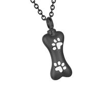 Collier urne funéraire en acier inoxydable pour cendres de chien avec empreintes de pattes, Refer to description, Acier inoxydable, Unisexe