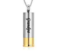 Collier urne funéraire en forme de coquillage pour cendres de vos proches - Papa/maman/fils/grand-mère/grand-père, 316L, Cristal