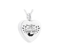 Collier urne funéraire en forme de cœur pour cendres d'animaux de compagnie - Your Wings Were Ready But Our Hearts Were Not