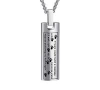 Collier urne funéraire pour cendres, animal de compagnie - Pendentif mémorial pour chien chat cendres - Médaillon pour homme et femme