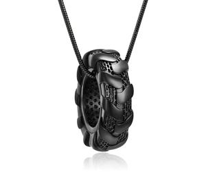 Collier urne funéraire pour cendres d'un être cher - Accessoire de pneu de voiture - Pendentif souvenir pour homme, Acier inoxydable, Pas de gemme