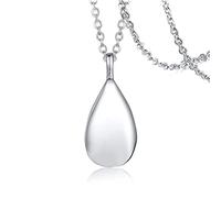 Collier urne funéraire pour cendres en acier inoxydable avec pendentif en forme de goutte d'eau, taille unique, Comme décrit, Ambre