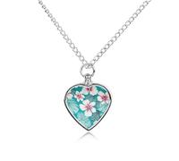 Collier urne personnalisé pour cendres d'animaux de compagnie en acier titane avec motif fleurs d'hibiscus tropicales, bijoux de crémation avec entonnoir, collier commémoratif, cadeau souvenir