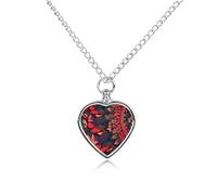 Collier urne personnalisé pour cendres d'animaux de compagnie en acier titane coloré fleurs rouges abstraites bijoux funéraires avec entonnoir collier commémoratif cadeau souvenir pendentif photo