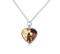 Collier urne personnalisé pour cendres d'animaux de compagnie en acier titane pompier pompier flamme bijoux funéraires avec entonnoir collier souvenir pendentif photo personnalisé pour chiens, chats