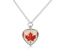 Collier urne vintage avec drapeau du Canada pour chien, chat, cendres, cœur, animaux domestiques, pendentif funéraire, étanche, bijoux commémoratifs, cadeaux pour femmes et hommes