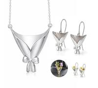 Collier Vase À Fleurs Portable Collier Élégant | Bijoux Boucles d'Oreilles Vase DIY Pour Femmes Filles Dames Mères Petites Amies Épouses Vacances Anniversaire Port Mariage