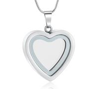 Collier VCCWYQK en acier inoxydable avec urne en verre en forme de cœur pour cendres, pendentif souvenir pour femmes, 0.98*0.98inch, Acier inoxydable, Pas de pierre précieuse