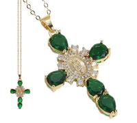 Collier Vierge Marie avec pendentif croix de Sainte Marie - Bijoux pour mariage, mariage, mariage, mariage, port quotidien, croix, Refer to description, se référer à la description, Pas de pierre