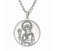 Collier Vierge Marie Médaille Miraculeuse Collier Saint Patron Notre Dame de Guadalupe Virgen de Guadalupe Mère Marie Amulette Bijoux Catholiques Cadeau Religieux Femmes Hommes (argent 2)