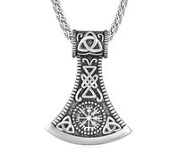 Collier viking pour homme en argent sterling 925 avec pendentif viking nordique cadeaux pour hommes et femmes, Lac en argent sterling, Pas de gemme