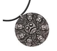 Collier viking runes pour homme et femme - Pendentif amulette nordique - Mythologie nordique - Collier de protection vintage - Pendentif rond runique - Cadeau de Noël pour femme et homme - Zinc - Sans