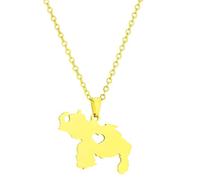 Collier vintage avec pendentif carte du Venezuela - Symbole du drapeau simple - Bijoux en acier inoxydable - Collier avec pendentif unique - Accessoires de mode en acier inoxydable