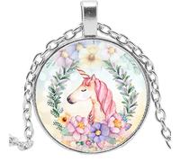 Collier vintage fait à la main avec pendentif en forme de licorne en bronze antique, 4