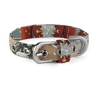 Collier vintage pour chien Casse-noisette réglable doux et confortable avec boucle en métal pour animal domestique de petite et moyenne taille