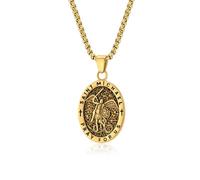 Collier vintage Saint Michel Archange Titane en Acier pour Homme, Petit Pendentif SAINT MICHAEL Personnalisé