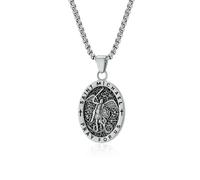 Collier vintage Saint Michel Archange Titane en Acier pour Homme, Petit Pendentif SAINT MICHAEL Personnalisé