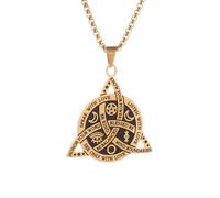 Collier vintage Trinité nordique avec pendentif nœud celtique pour homme en acier inoxydable Valknut païen sorcière nœud celtique bijoux scandinaves punk cadeau