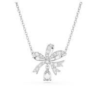Collier Volta, Nœud, Petit, Blanc, Métal rhodié OS