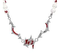 Collier Y2K pour Millennium Girl ; cadeau du Nouvel An pour l’Année du Coq ; Accessoires rouges