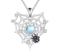 Collier YAFEINI en argent sterling avec pendentif en pierre de lune, chat/renard/abeille/dauphin/corneille, bijoux animaliers, cadeaux pour femmes, 1, Argent sterling, Pierre de lune