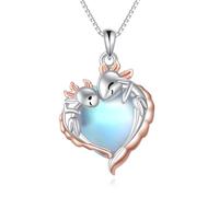 Collier YAFEINI en argent sterling avec pendentif en pierre de lune, chat/renard/abeille/dauphin/corneille, bijoux animaliers, cadeaux pour femmes, 1, Argent sterling, Pas de pierre précieuse