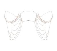 Colliers à double chaîne d'épaule, chaînes de corps punk, accessoires de fête, chaîne dorée et argentée pour femme, collier en or, bijoux de corps en argent, taille unique, Comme décrit, Comme décrit.