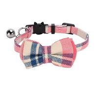 Colliers à nœud Papillon Mignons pour Chats, Cravate à Carreaux, Collier pour Animaux de Compagnie en Tissu à nœud Papillon avec Petite Cloche, Boucle à dégagement Rapide, (Pink Plaid)