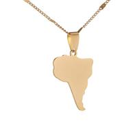 Colliers avec Pendentif Carte De L'Amérique du Sud - Lettres De Couleur Unie Charme Ras du Cou Patriotique avec Nom De La Ville, pour Femmes Et Hommes, Chaîne De Clavicule Hip