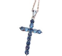 Colliers Blue Top Gemstone Collier pour Femmes Bijoux 925 Silver Natural Birthday Stone