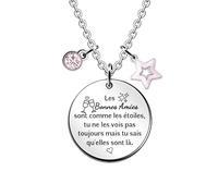 Colliers Bonne Amies Femmes Cadeaux de Noël Meilleure Amie Bijoux Avec Charms Cadeau d'anniversaire Graduation Accompagner Amitié Rappel Collègues Charme Étoilé