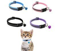 Colliers Chat Réfléchissant,4 pièces Collier Chat Anti Étranglement Réglable Collier pour Chat Chatons Chiots Réglable Réfléchissant avec Clochette et Boucle de Sécurité pour Chat Chaton Chiot